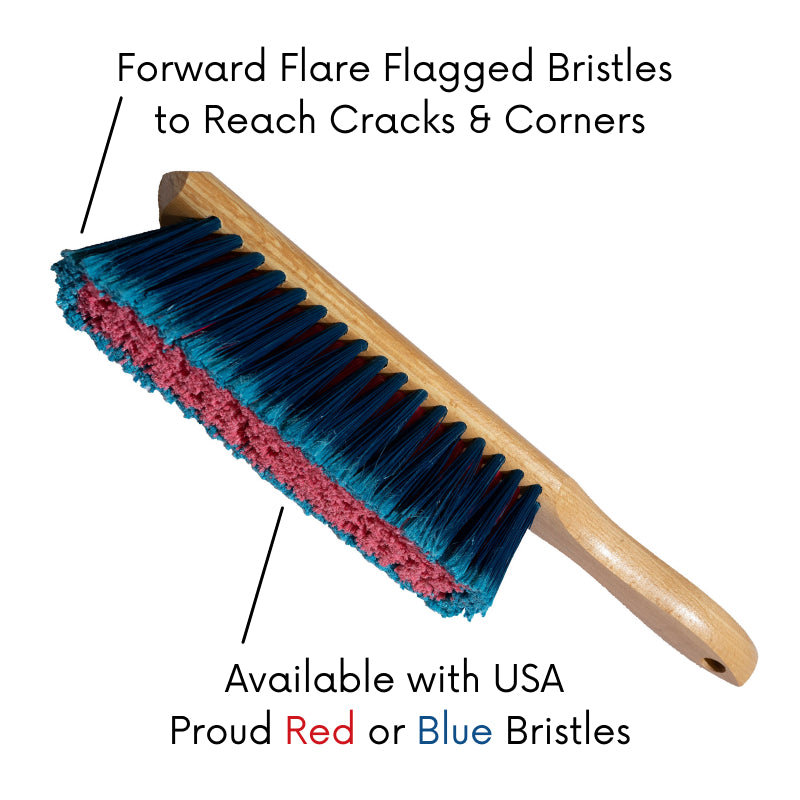 Bench & Shop Duster Brush 7 Inch Counter Broom Fine and Flagged Synthetic  Bristles for Fine Particulates Wood Handle Beaver Tail Sweeper 